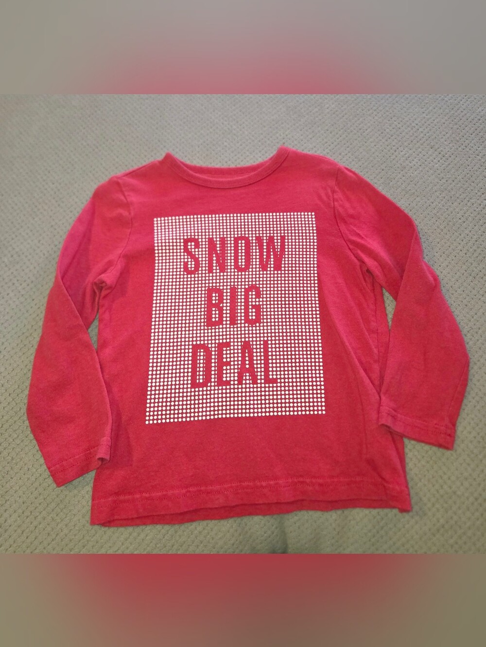 Old Navy 4T Red long sleeve top Snow Big Deal. Winter Christmas Theme